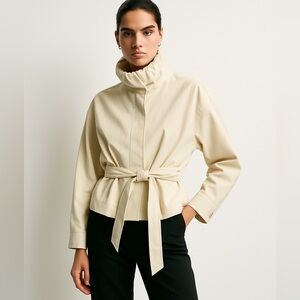 Zara Jacket with Pleats and Cinched Waist